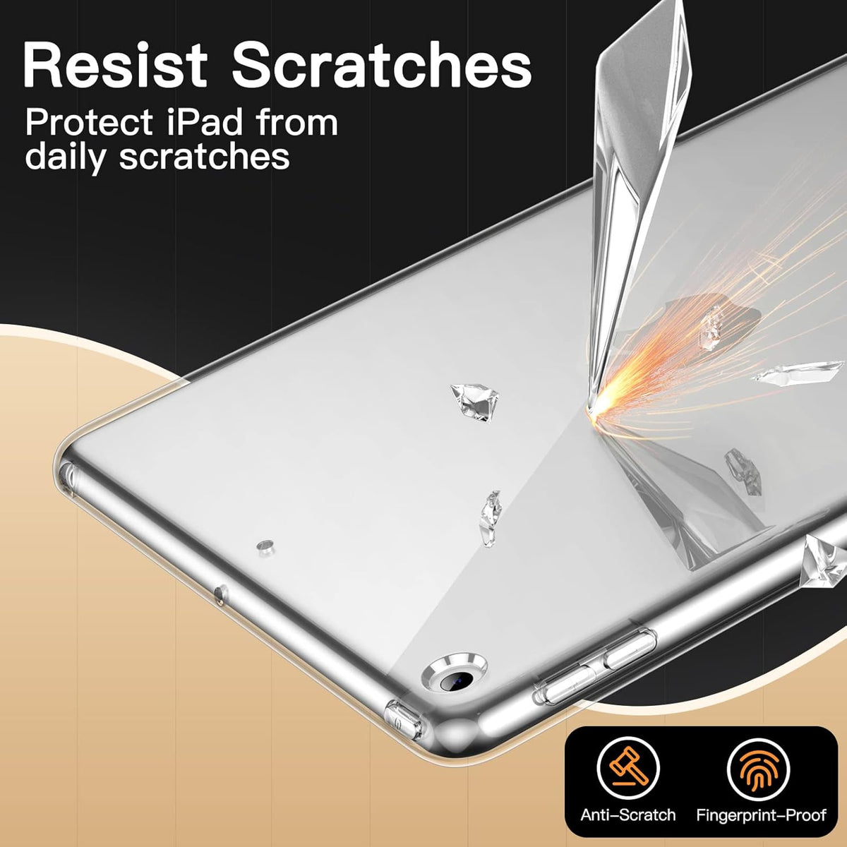 Apple iPad 7, 8, 9 (10.2 inch) Soft TPU Transparent Slim Shockproof Clear Case