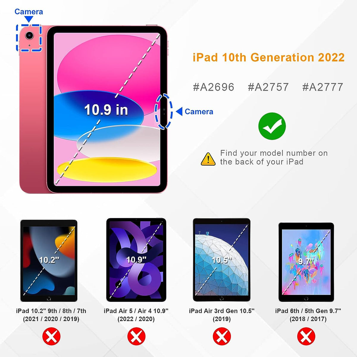 Kickstand Book Case for iPad 10 Gen 10.9 inch