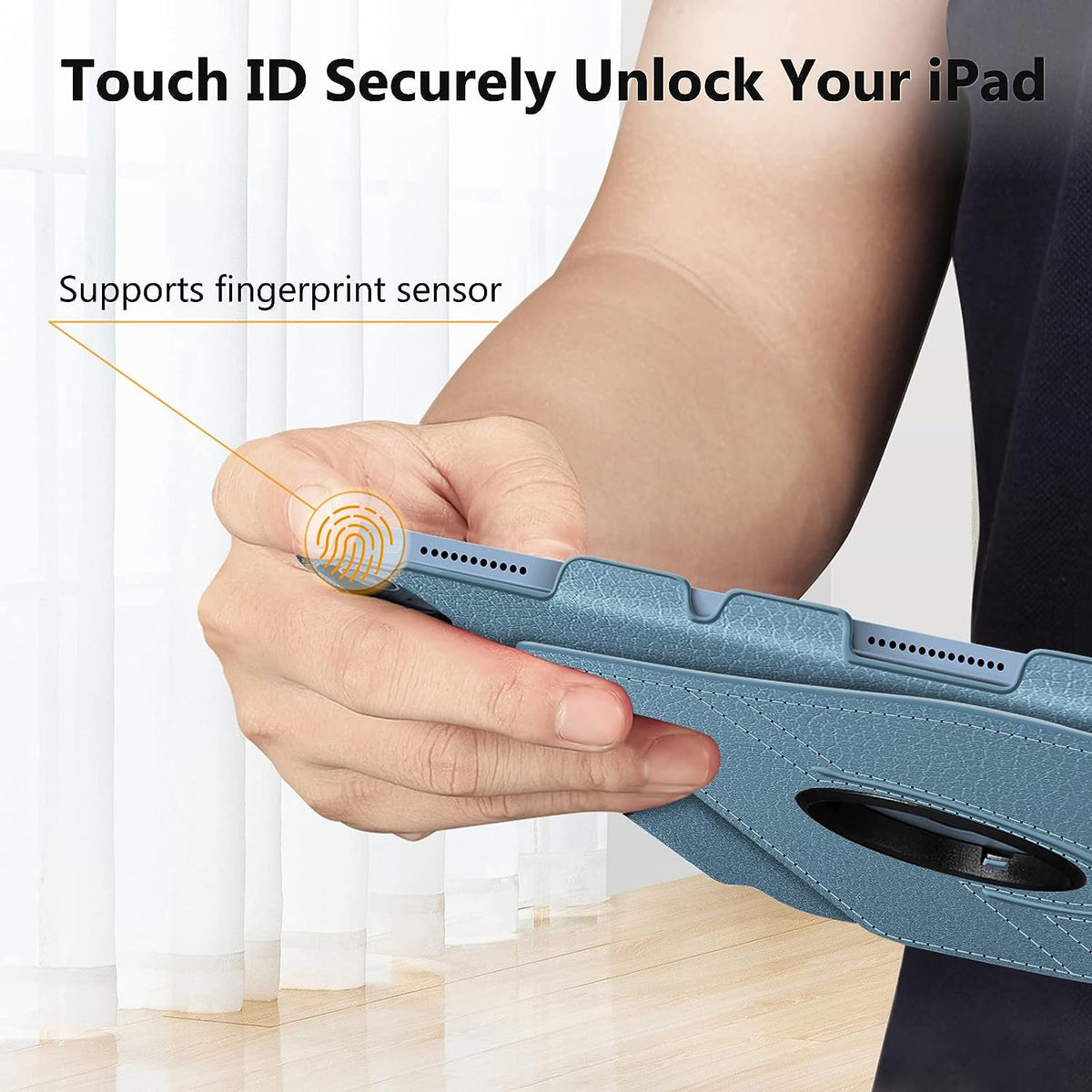 Kickstand Book Case for iPad 10 Gen 10.9 inch (Light Blue)