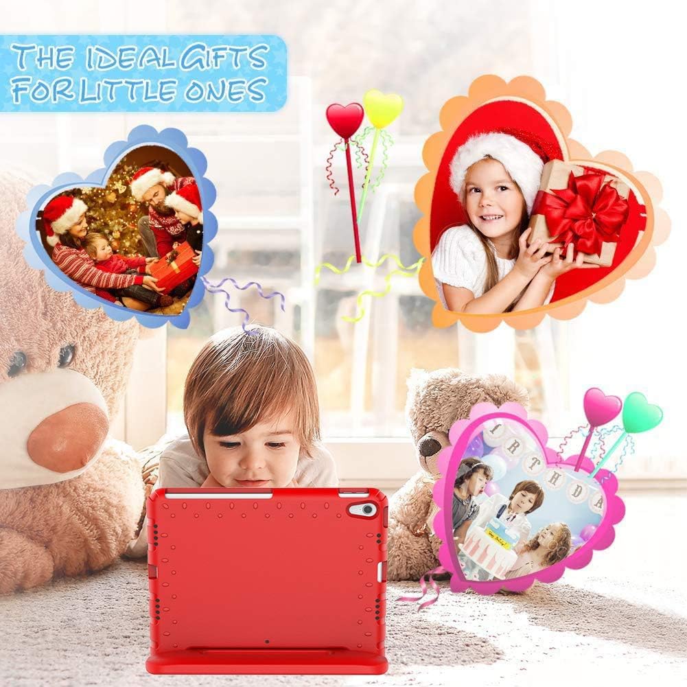 iPad 10.9 inch & 11 inch EVA Shockproof Case w Handle & Stand for iPad Air 5th/4th Gen (10.9 inch) & iPad Pro 11inch (Red)