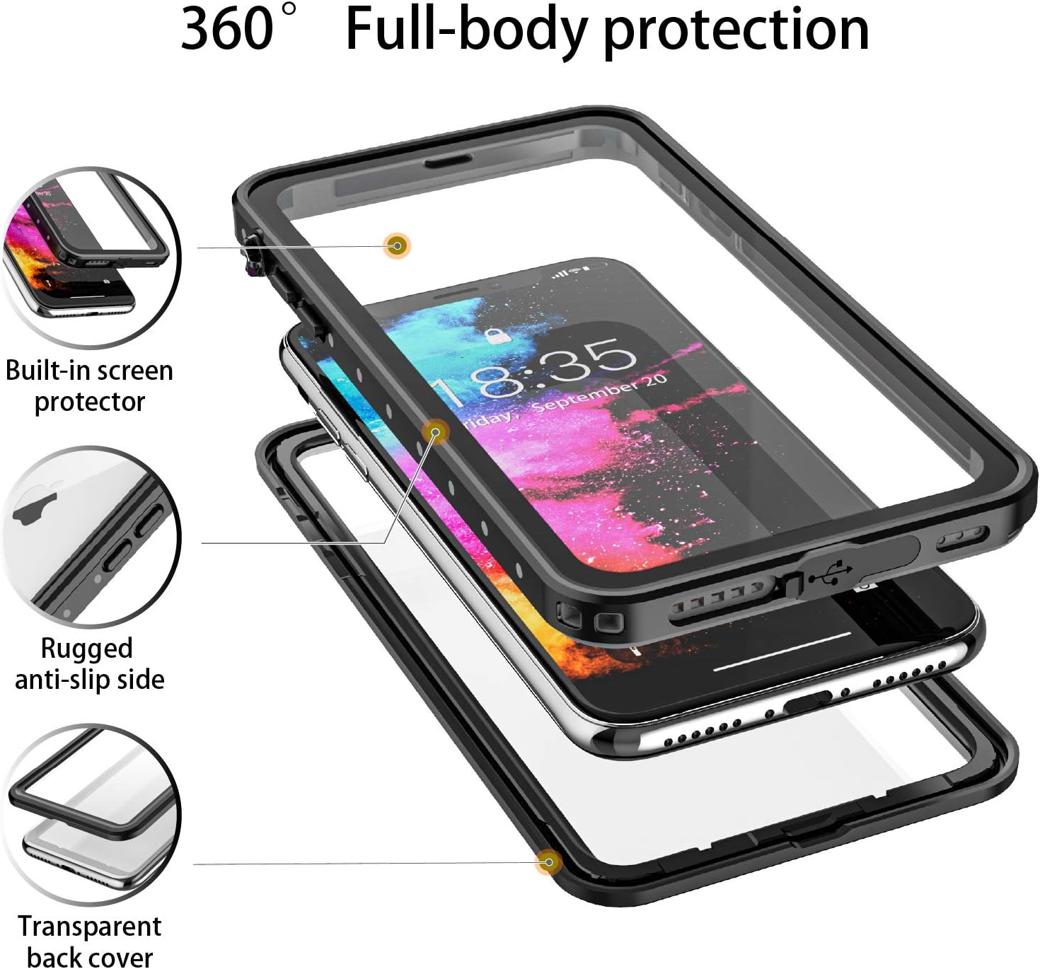 Waterproof Shockproof Dustproof Snowproof Case for iPhone X & Xs *Free Shipping*