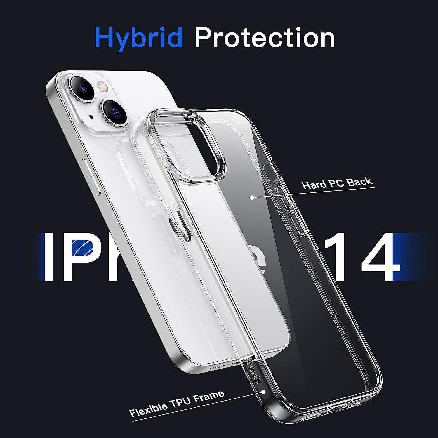 iPhone 14 Tough Hybrid Clear Case *Free Shipping*