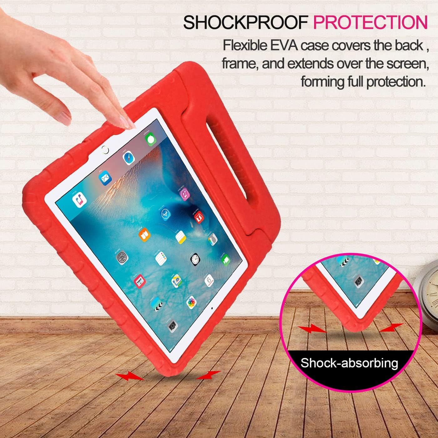 Shockproof Case w Handle & Stand for iPad 9th / 8th / 7th Gen & iPad Air 3 10.5 inch (Red) *Free Shipping*