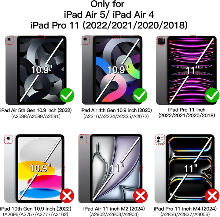 iPad 10.9 inch & 11 inch EVA Shockproof Case w Handle & Stand for iPad Air 5th/4th Gen (10.9 inch) & iPad Pro 11inch (Blue)