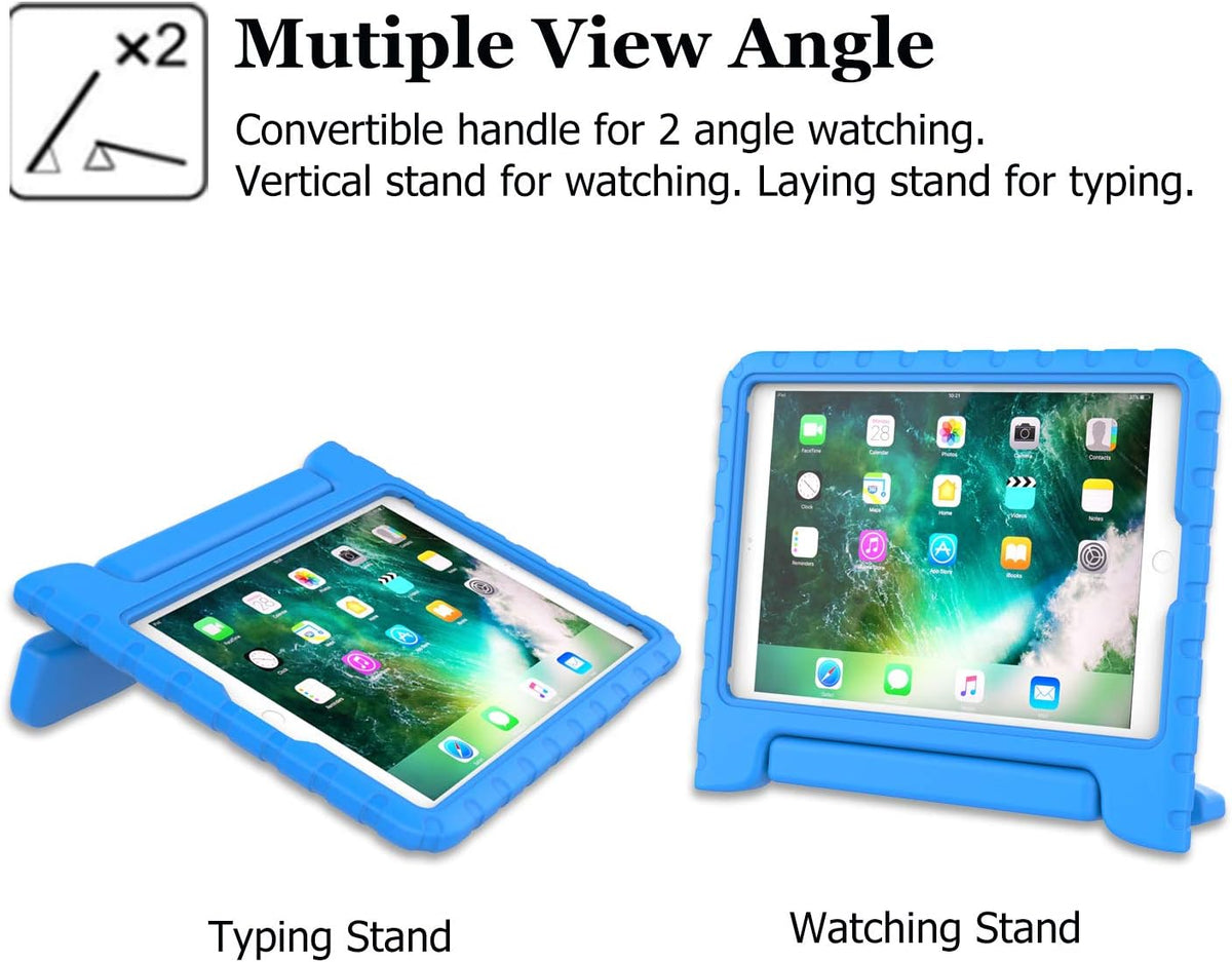 iPad 9.7 inch Shockproof Case w Handle & Stand (Blue)