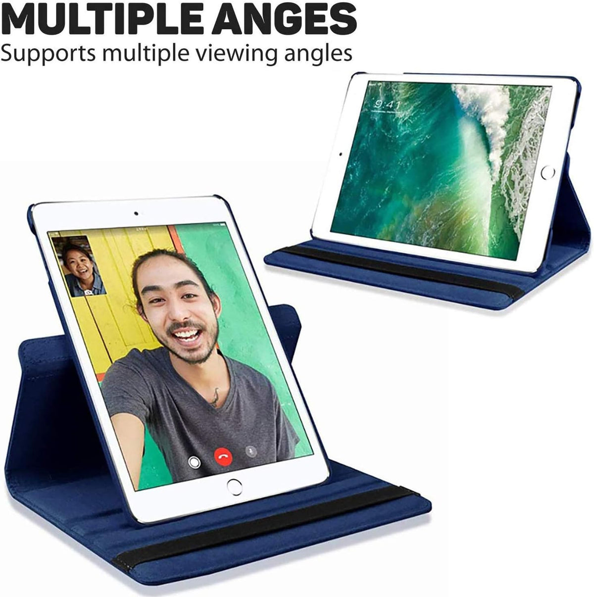 Kickstand Book Case for iPad Mini 5/4 Gen 7.9 inch (NAVY BLUE)