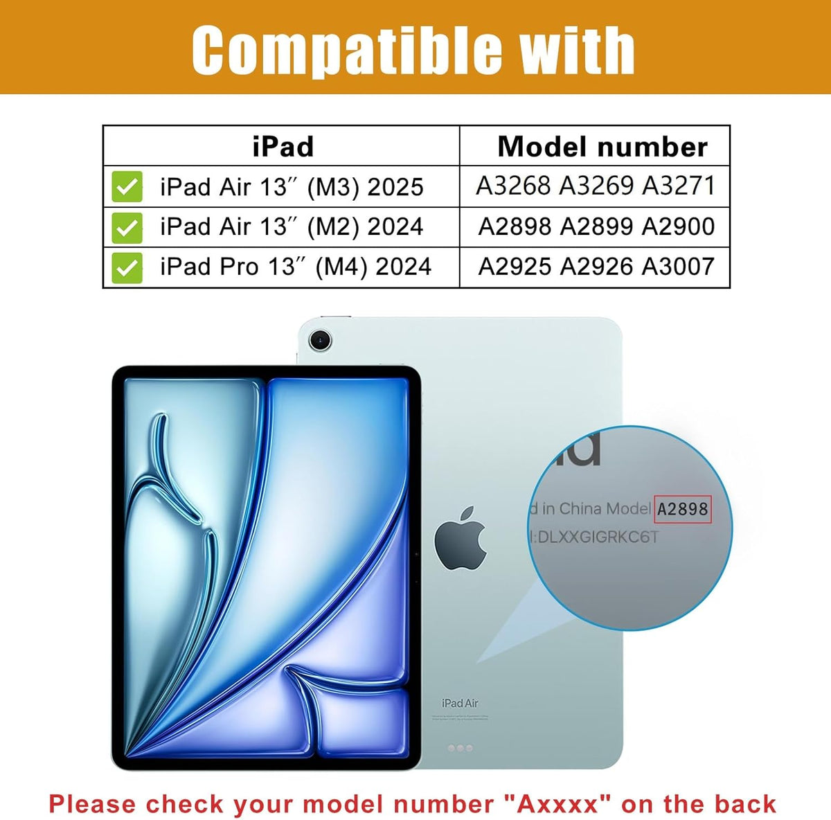 Premium Tempered Glass Screen Protector for iPad Air 13 Inch (M3/M2) 2025/2024, iPad Pro 13 Inch(M4) 2024