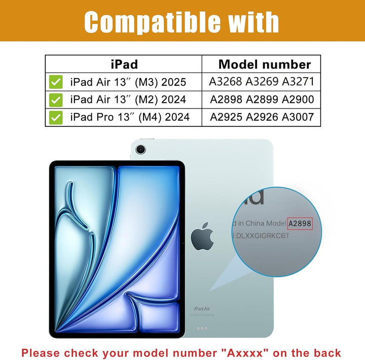 Premium Tempered Glass Screen Protector for iPad Air 13 Inch (M3/M2) 2025/2024, iPad Pro 13 Inch(M4) 2024