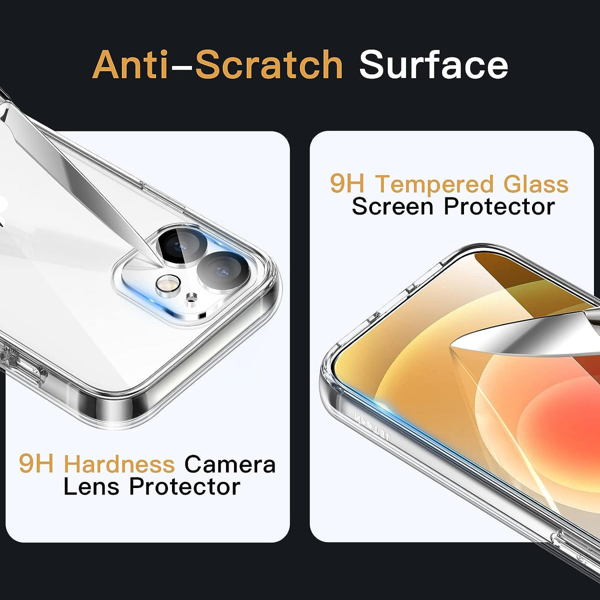 3 in 1 Combo - Case, Screen Protector & Camera Lens Protector for iPhone 12