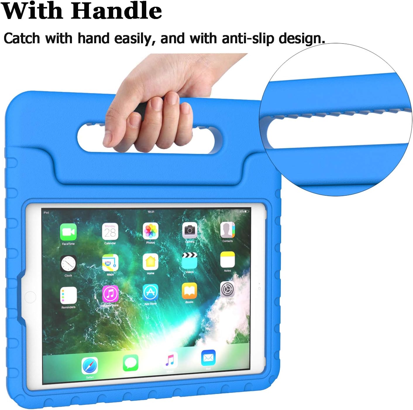 iPad 9.7 inch Shockproof Case w Handle & Stand (Blue) *Free Shipping*