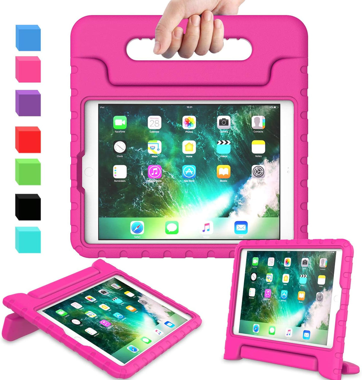 iPad 9.7 inch Shockproof Case w Handle & Stand (Pink)