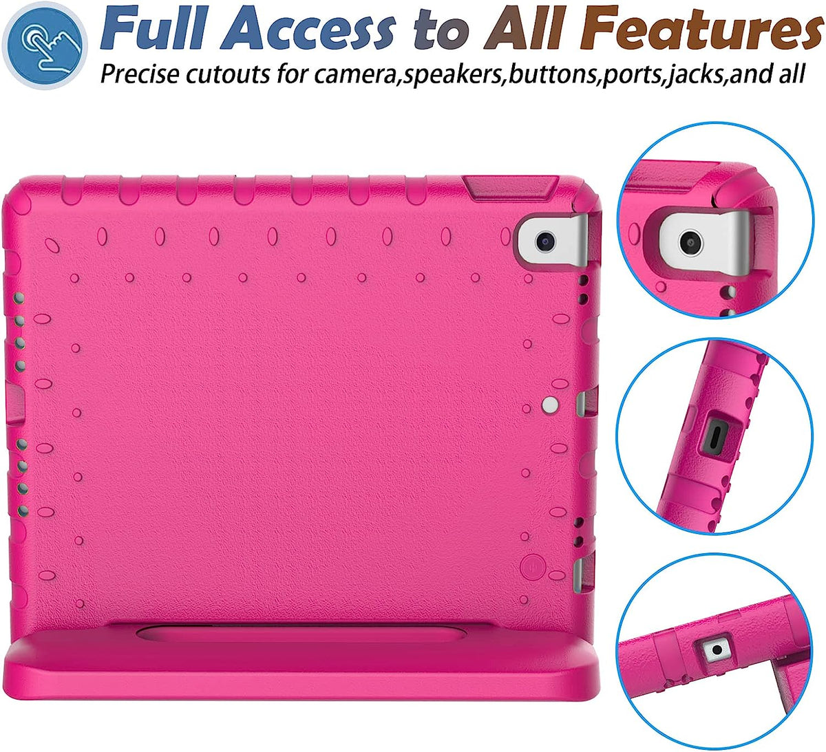 Shockproof Case w Handle & Stand for iPad 9th / 8th / 7th Gen & iPad Air 3 10.5 inch (Pink)