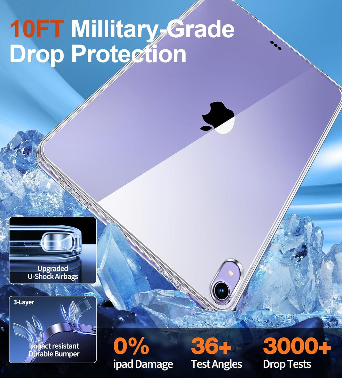 Apple iPad Air 13-inch (2024) Soft TPU Transparent Slim Shockproof Clear Case