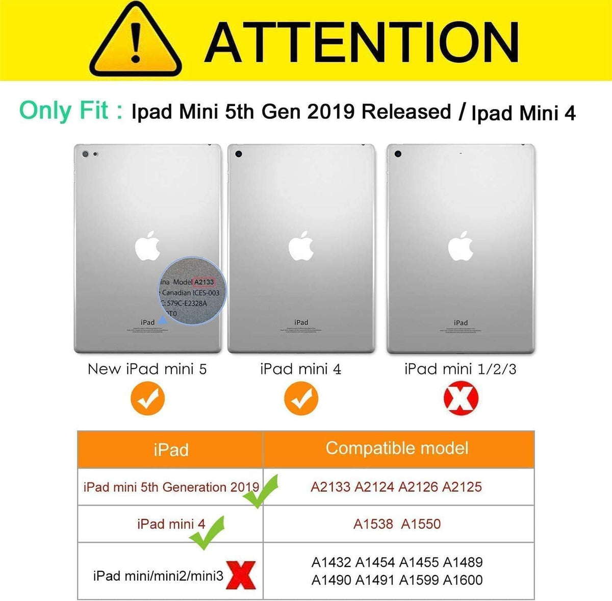 Apple iPad Mini 4 & 5 Rugged Shockproof Case with 360° Rotating Kickstand