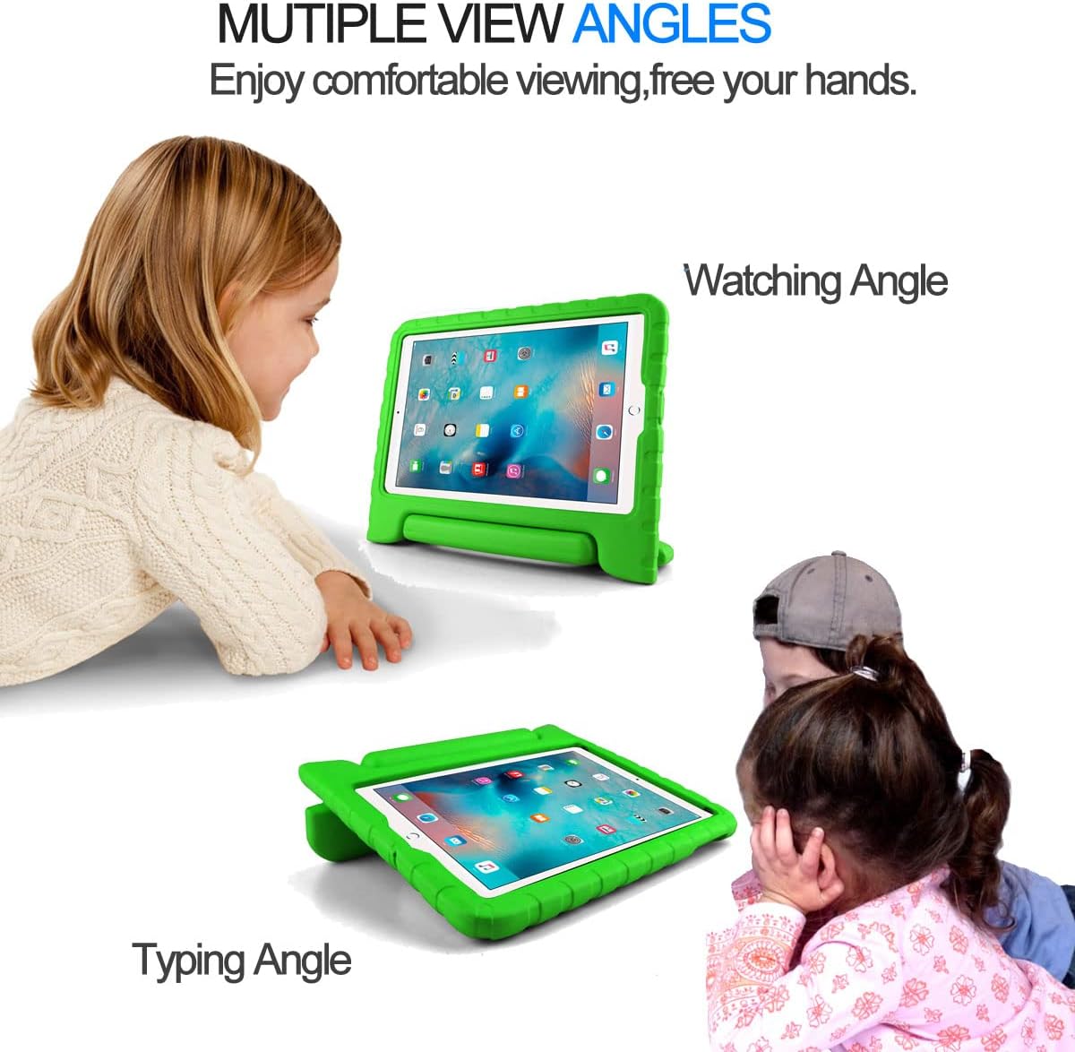 iPad 9.7 inch Shockproof Case w Handle & Stand (Green)