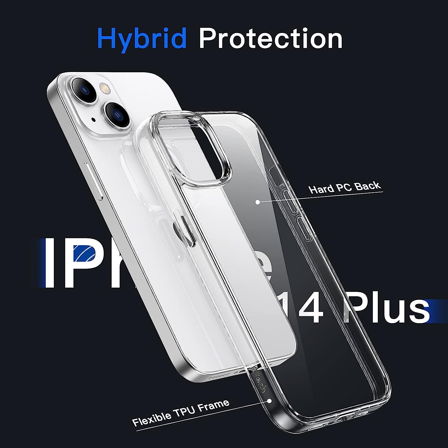 iPhone 14 Plus Tough Hybrid Clear Case *Free Shipping*