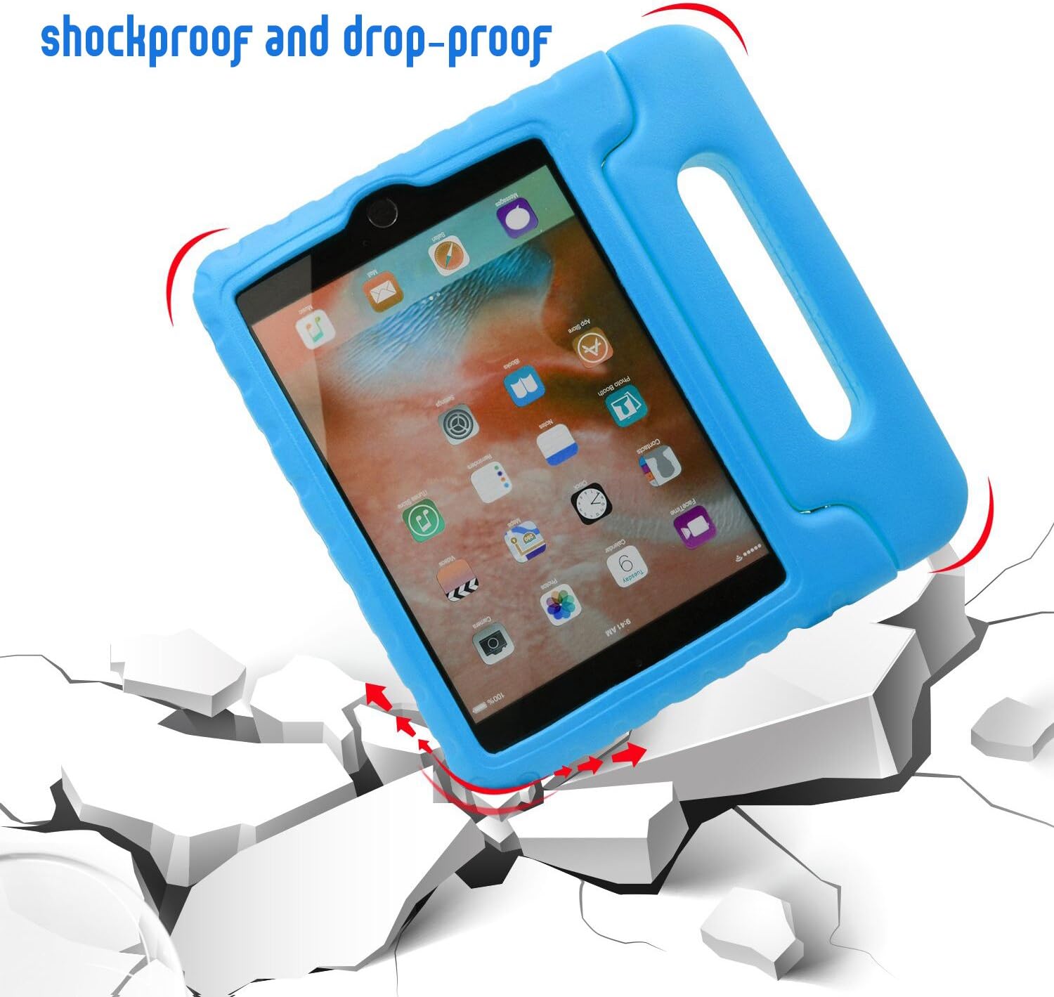 Shockproof Handle case with Stand for iPad Mini 1/2/3/4/5 with 7.9 inch Screen (Blue)