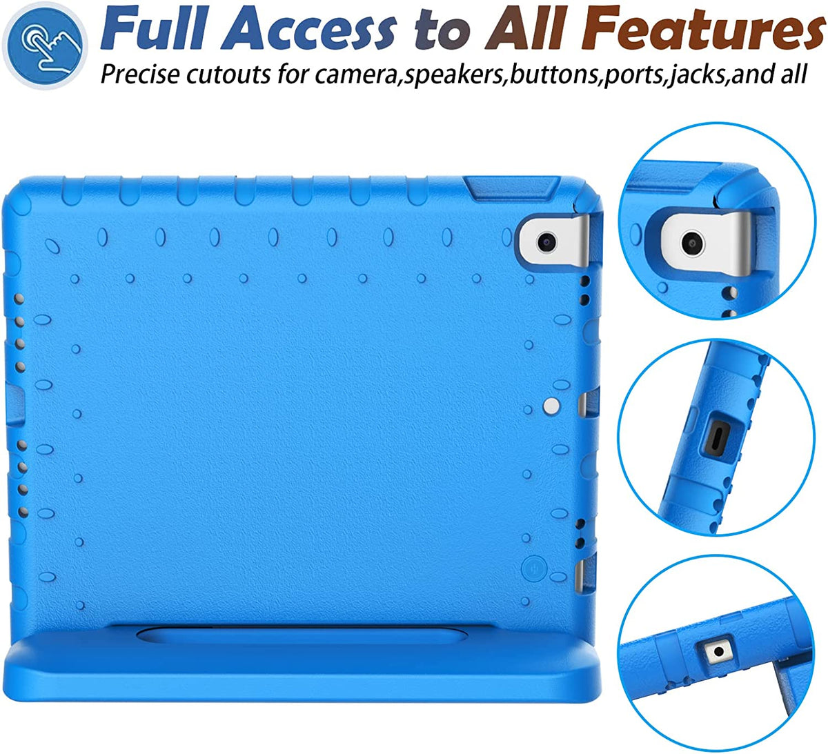 Shockproof Case w Handle & Stand for iPad 9th / 8th / 7th Gen & iPad Air 3 10.5 inch (Blue)