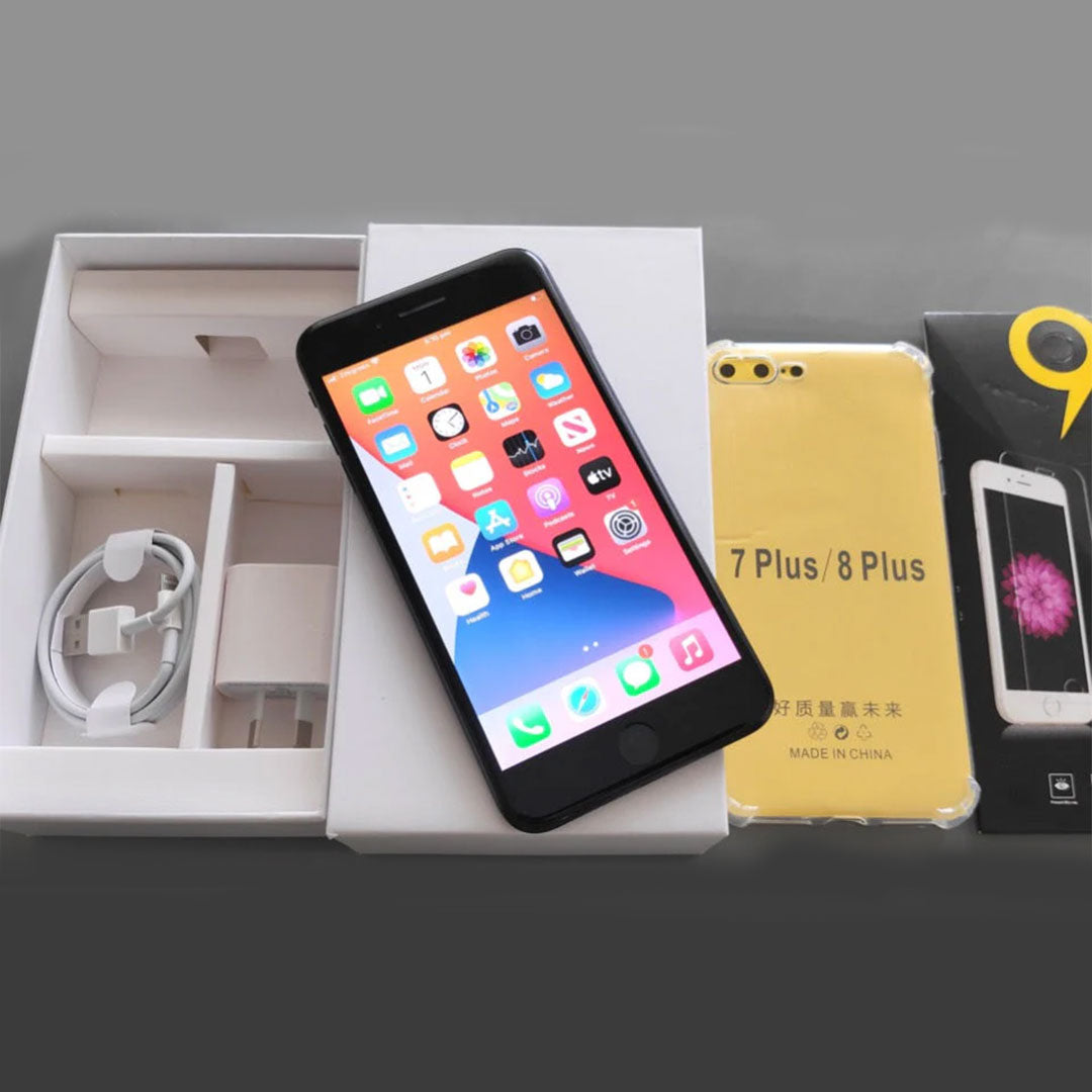 Apple iPhone 7 Plus 128GB Black - New Battery, Case, Glass Screen Protector