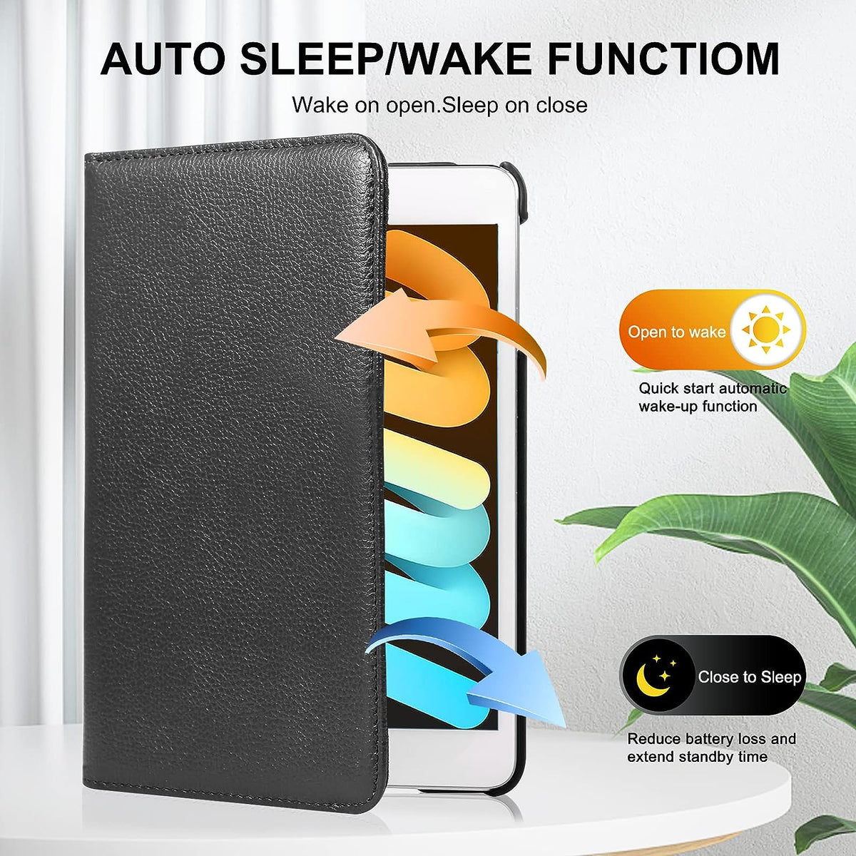 360 Degree Rotating Kickstand Book Case for iPad Mini 1/2/3 Gen 7.9 inch