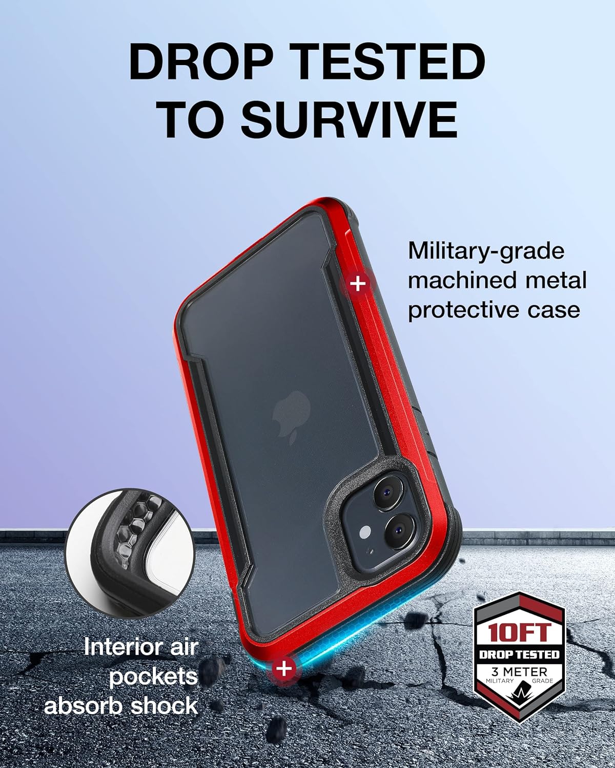 iPhone 11 Shockproof Protective Case - Red