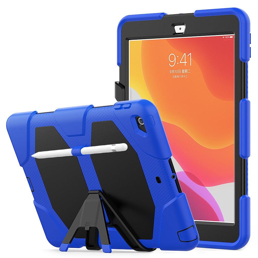 iPad 7th, 8th & 9th Gen 10.2-inch (Purple) Heavy Duty Rugged Shockproof Case w Built-in Screen Protector, Kickstand