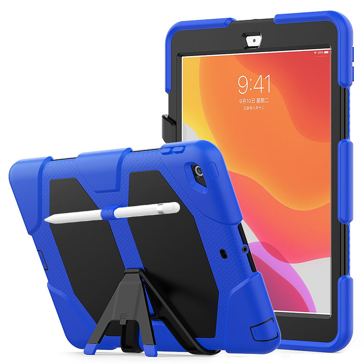 iPad 7th, 8th & 9th Gen 10.2-inch (Blue) Heavy Duty Rugged Shockproof Case w Built-in Screen Protector, Kickstand & Pencil Holder