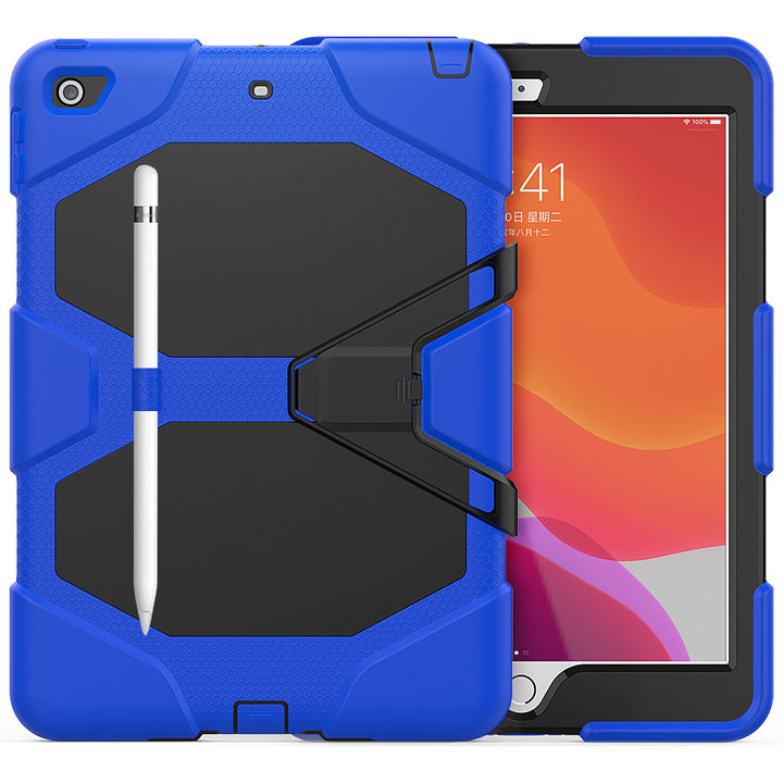 iPad 7th, 8th & 9th Gen 10.2-inch (Blue) Heavy Duty Rugged Shockproof Case w Built-in Screen Protector, Kickstand & Pencil Holder
