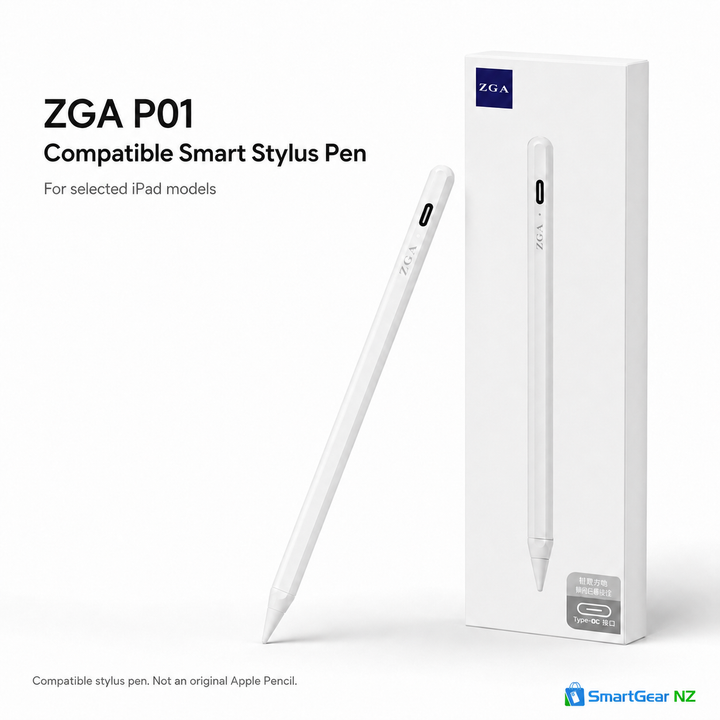ZGA P01 Premium Compatible Smart Stylus Pen for iPad – Type-C Charging