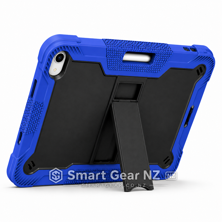 iPad 10th & 11th Gen Shockproof Case with Kickstand & Pencil Holder – Blue
