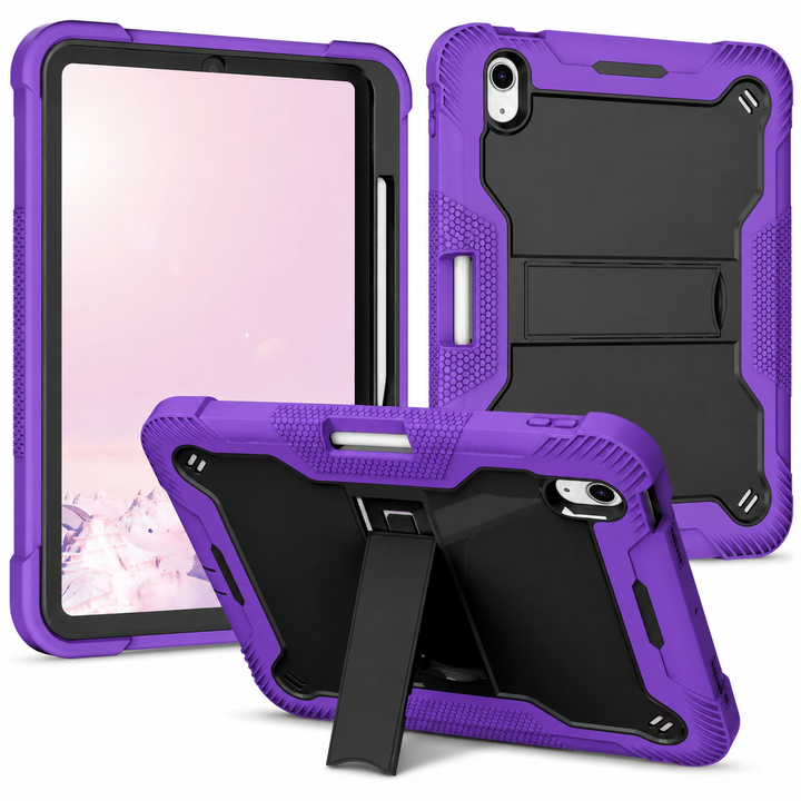 iPad 10th Gen 10.9-inch & 11th Gen 11-inch Rugged Shockproof Case with Kickstand & Pencil Holder - Purple