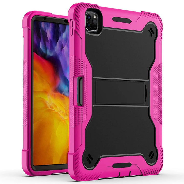 iPad Air 5th & 4th Gen / iPad Pro 11-inch (2020–2022) Heavy Duty Rugged Case with Kickstand & Pencil Holder – Pink