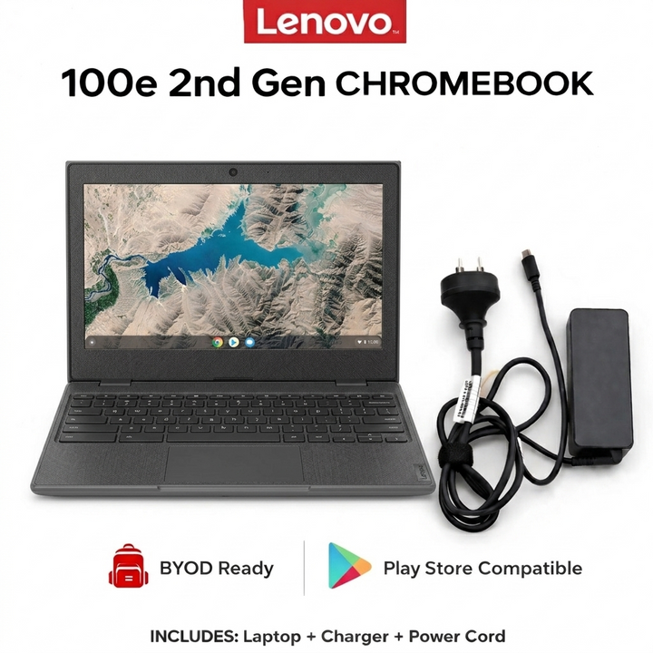 Lenovo Chromebook 100E 2nd Gen 11.6-inch N3350 4GB 32GB “PlayStore Compatible” School Ready - Used (Grade B)