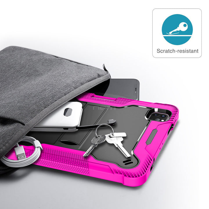 iPad Air 5th & 4th Gen / iPad Pro 11-inch (2020–2022) Heavy Duty Rugged Case with Kickstand & Pencil Holder – Pink