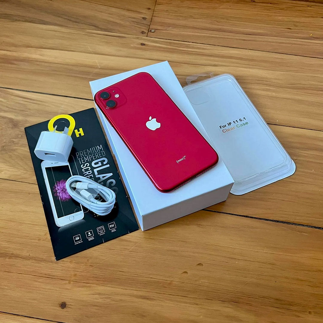 Apple iPhone 11 64GB Red with New Battery, Case & Screen Protector (Excellent)