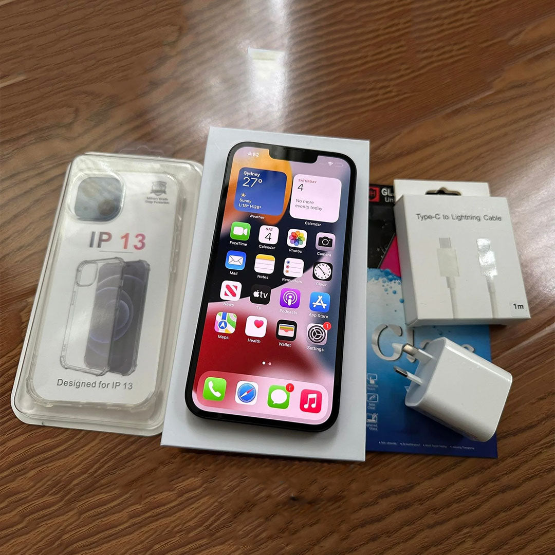 Apple iPhone 13 128GB 5G Midnight Black - New Battery, Case, Screen Protector