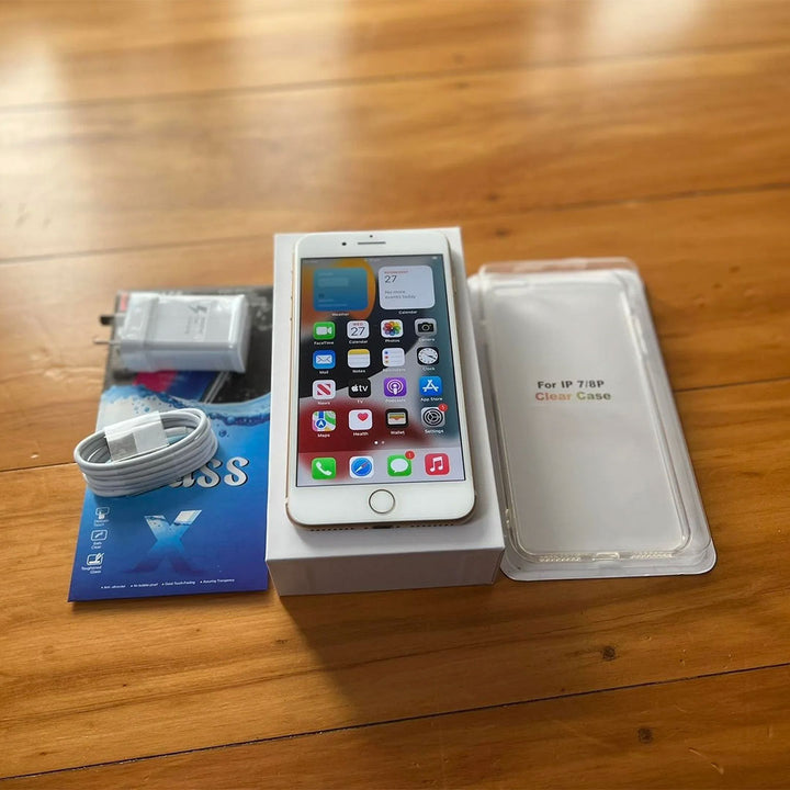 Apple iPhone 7 Plus 128GB Gold - New Battery, Case, Glass Screen Protector (Exc) WS