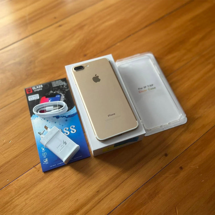 Apple iPhone 7 Plus 128GB Gold - New Battery, Case, Glass Screen Protector (Exc) WS