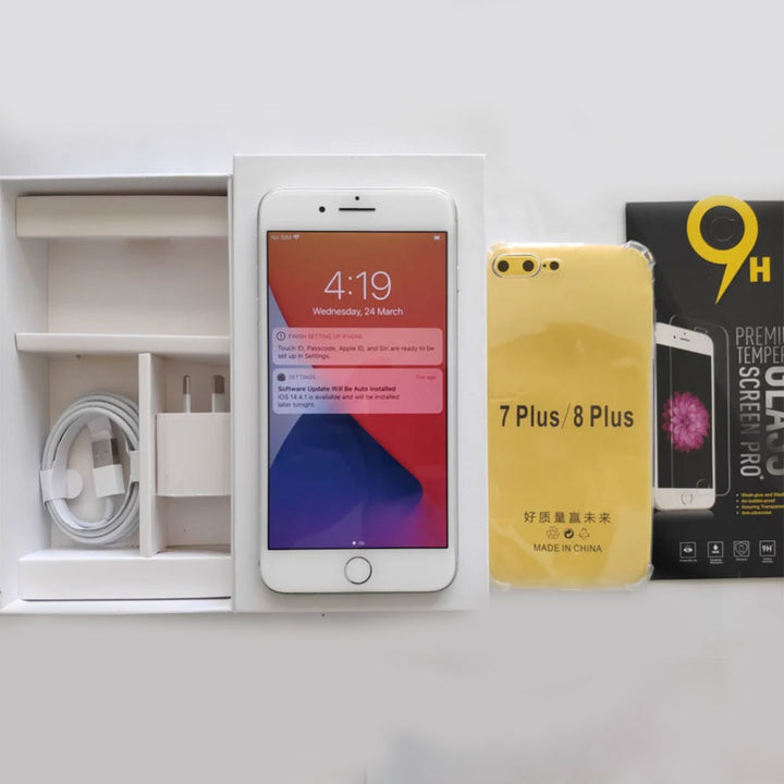 Apple iPhone 7 Plus 128GB Silver - New Battery, Case, Screen Protector 