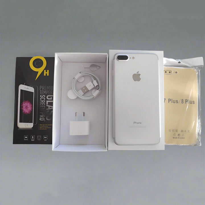 Apple iPhone 7 Plus 128GB Silver - New Battery, Case, Screen Protector 