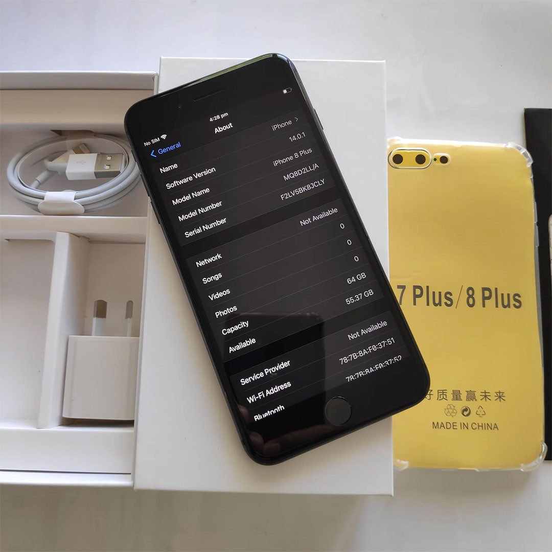 Apple iPhone 8 Plus 64GB Space Grey - New Battery, Case, Screen Protector