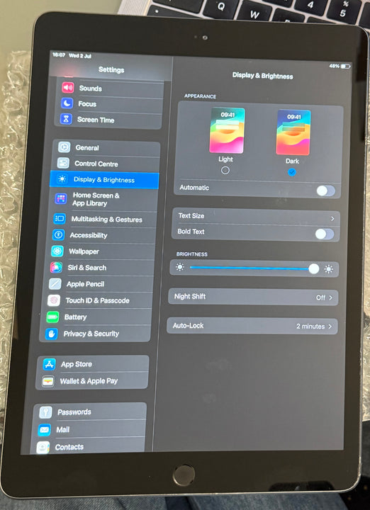 Apple iPad 7 32GB Wi-Fi Space Grey - New Battery, Screen Protector (Exc) Black Patch LCD