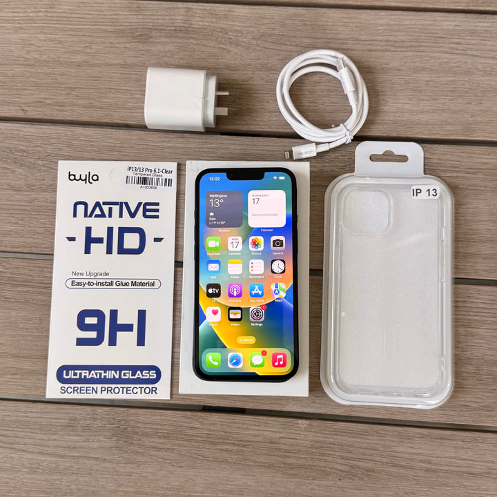 Apple iPhone 13 128GB 5G Midnight Black - New Battery, Apple Box, New Case & Screen Protector (As New) Pre-owned