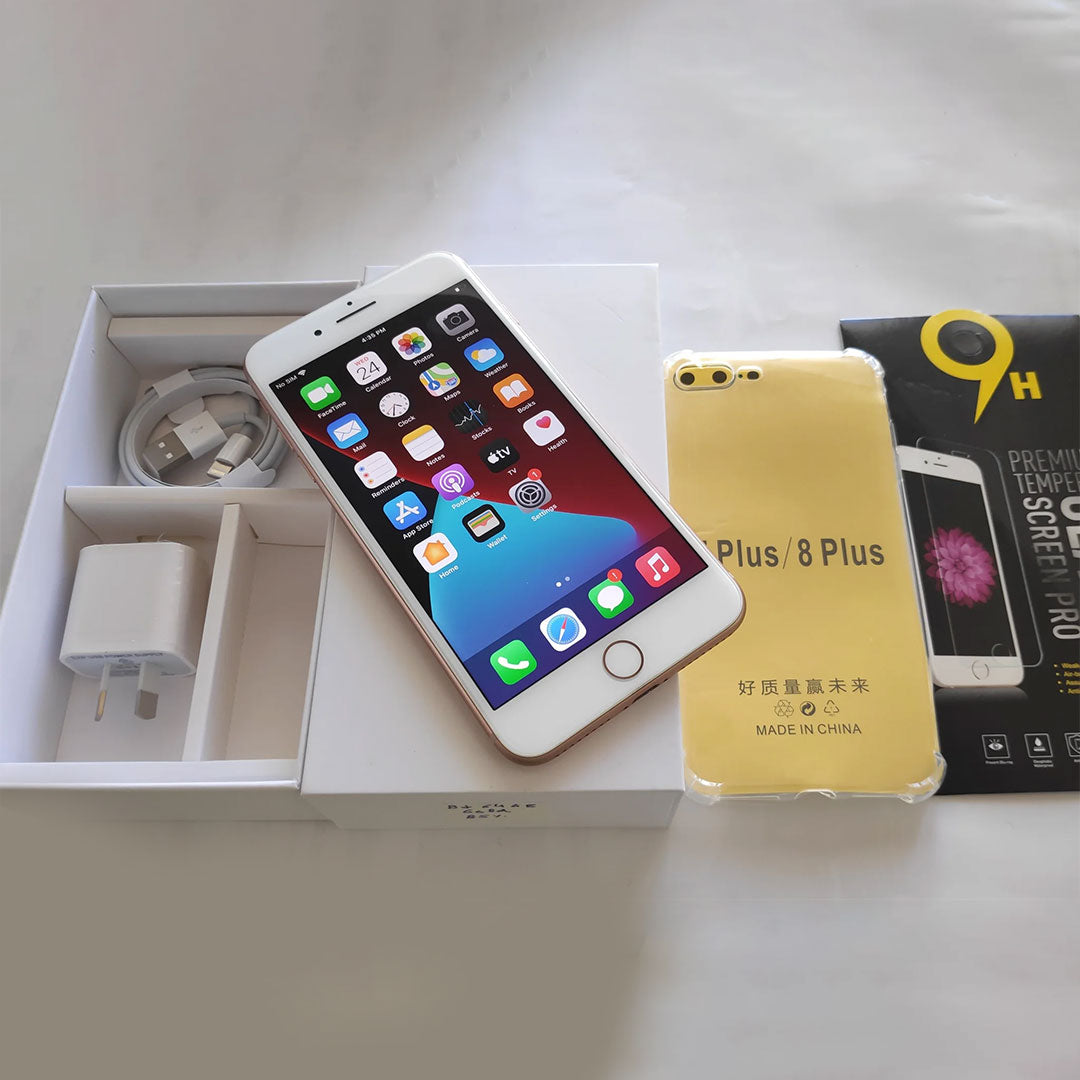 Apple iPhone 8 Plus 64GB Gold - Good Battery, New  Case, Screen Protector