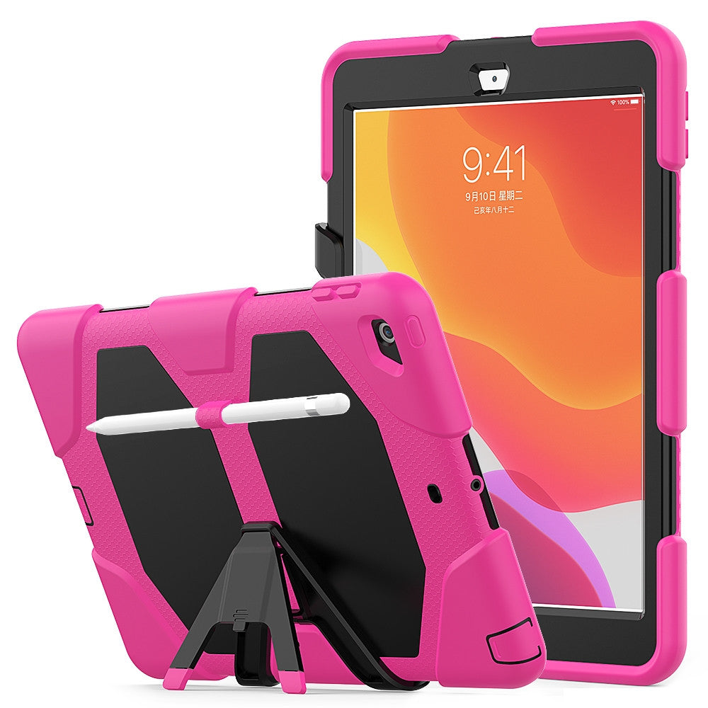 iPad 7th, 8th & 9th Gen 10.2-inch (Hot Pink) Heavy Duty Rugged Shockproof Case w Built-in Screen Protector, Kickstand