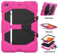 iPad 7th, 8th & 9th Gen 10.2-inch (Hot Pink) Heavy Duty Rugged Shockproof Case w Built-in Screen Protector, Kickstand