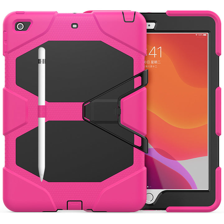 iPad 7th, 8th & 9th Gen 10.2-inch (Hot Pink) Heavy Duty Rugged Shockproof Case w Built-in Screen Protector, Kickstand & Pencil Holder