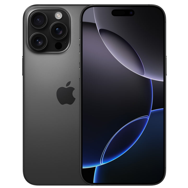 Apple iPhone 16 Pro Max 256GB Black Titanium front and rear view