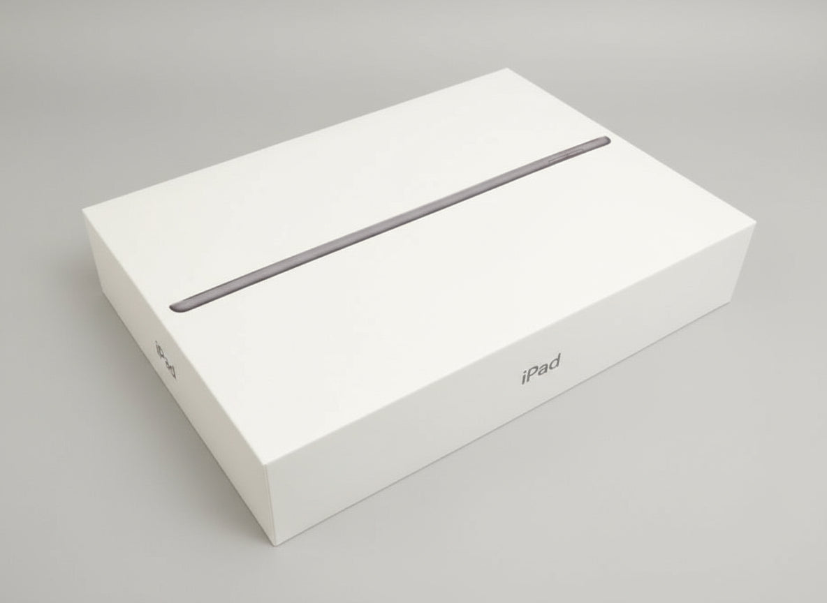 Apple iPad 7 32GB 10.2 inch Wi-Fi Rose Gold - Good Battery (As New)  White box with 'iPad' branding on a wooden surface