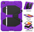 iPad 7th, 8th & 9th Gen 10.2-inch (Purple) Heavy Duty Rugged Shockproof Case w Built-in Screen Protector, Kickstand